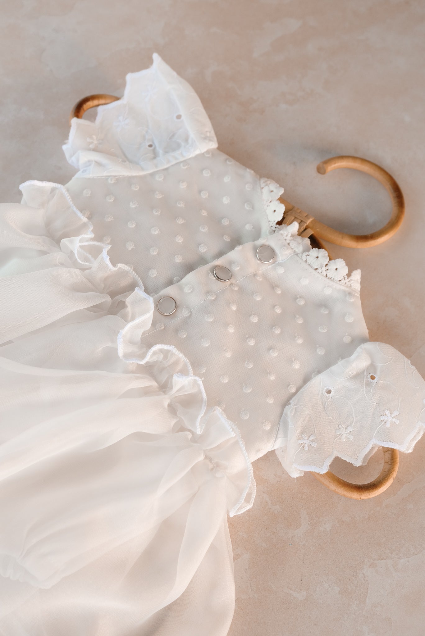 Newborn Polkadots White Dress