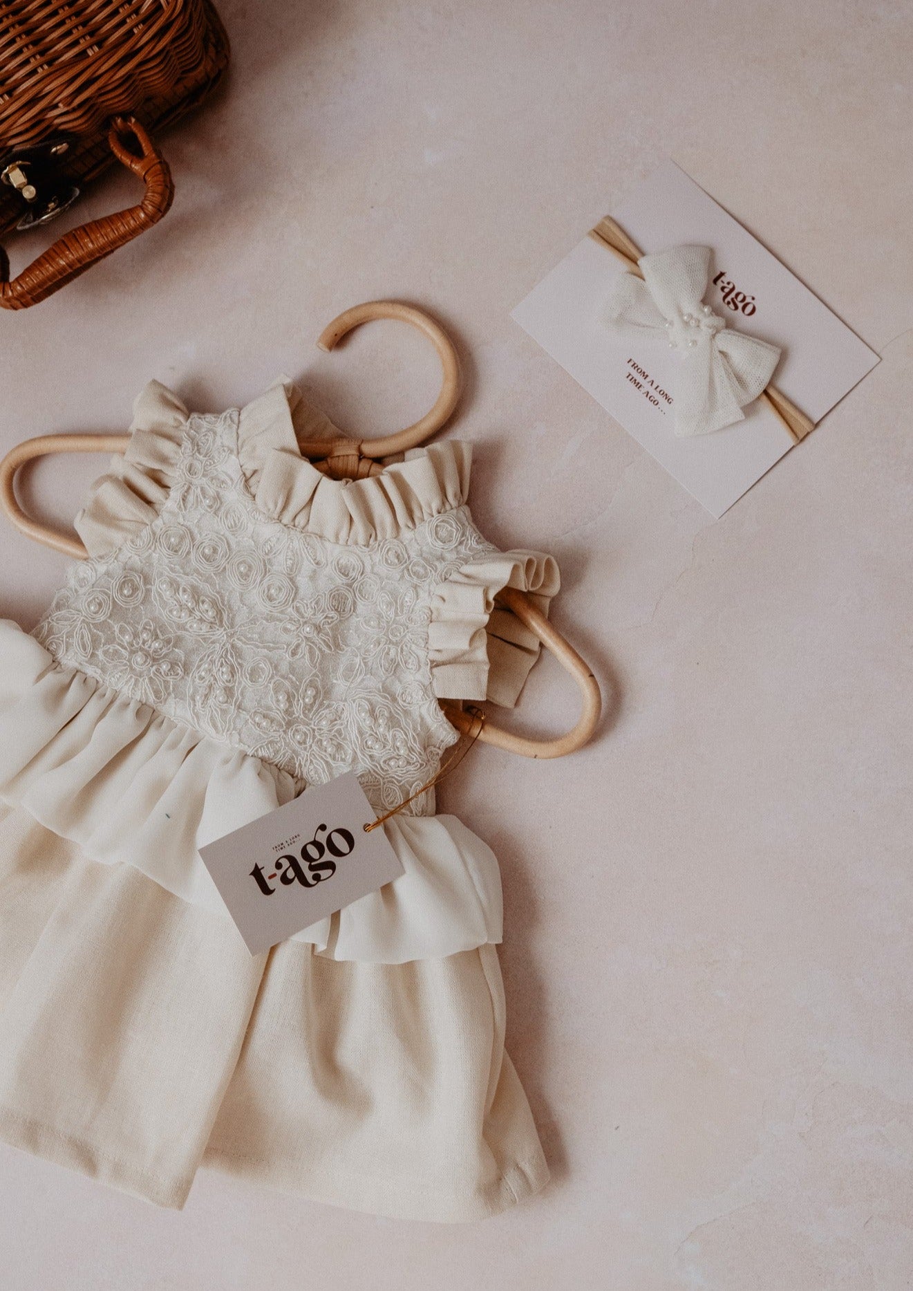Newborn Ivory Cream Pearls Dress