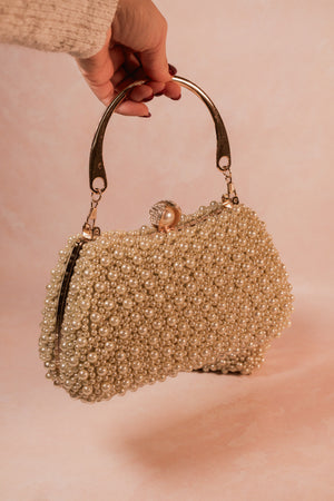 Vintage Pearls Clutch Bag