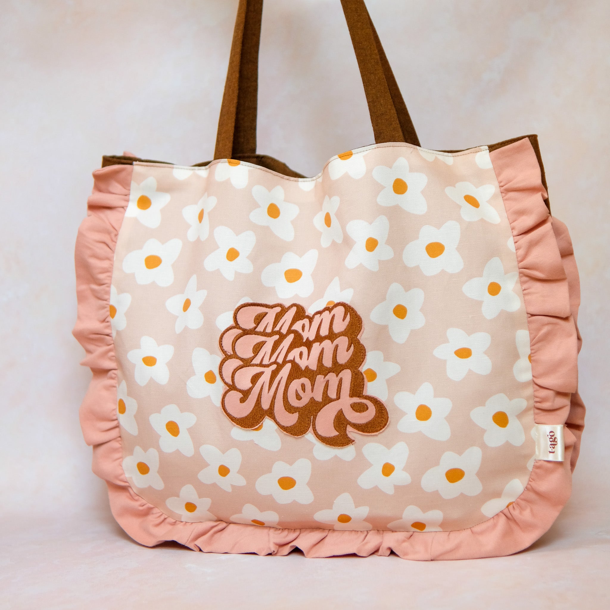 Tote Bag Graphic Retro Daisy Flowers in Pink (Pre-Order)